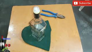 Remove nozzle of whiskey empty Bottle & reuse for home made wines. Desi shrab & food recipes