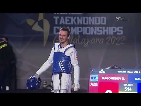 514 M-58kg R-32 NAGAEV Dmitriy ISR 🔵 vs 🔴 MAGOMEDOV Gashim AZE I Guadalajara 2022 WT Championships