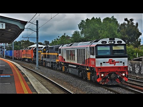 Quadruple Diesel Locomotives on SCT's Dooen Freight to Melbourne