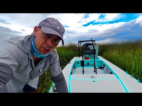 Micro Skiff AGROUND Overnight Eating Raw Scallops in Steinhatchee, FL