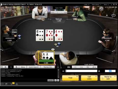 Sit And Go Bwin.es 6$ Double or Nohing Holdem Poker