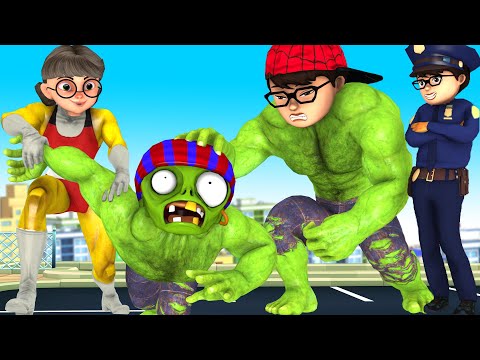 Tani SheHulk Save Good NickHulk Police vs Giant Zombie - Scary Teacher 3D Funny Story Animation