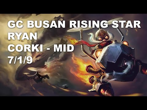 GC Busan Rising Star Ryan Mid Corki vs Galio - KR Challenger Rank Game