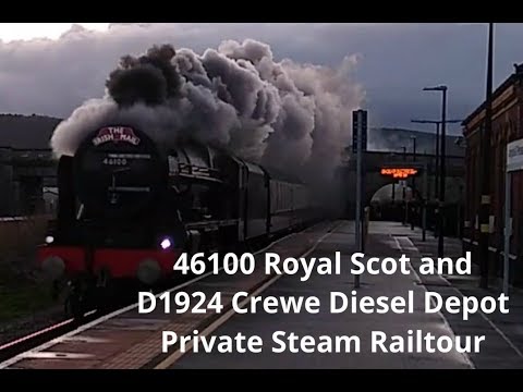 Abergele 11.12.2019 - 46100 Royal Scot and D1924 Crewe Diesel Depot on Irish Mail Private tour