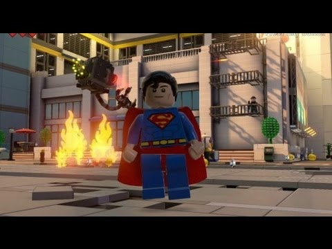The LEGO Movie Videogame Walkthrough Part 17 - Bricksburg Under Attack (Superman & Green Lantern)