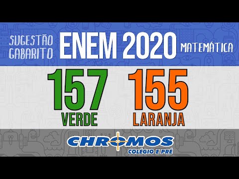 Gabarito ENEM 2020 CHROMOS - Prova Verde: Questão 157 - Prova Laranja: Questão 155 | Matemática