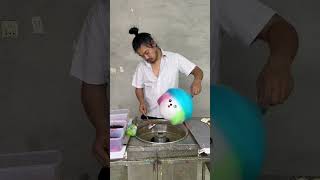 Colorful cotton candy making