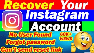 Recover instagram account | fix no user found | Can