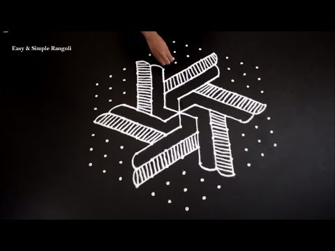 Simple Rangoli Design with 13X7 Dots | Easy Kolam Designs | Easy Rangoli Designs | Muggulu Designs Video