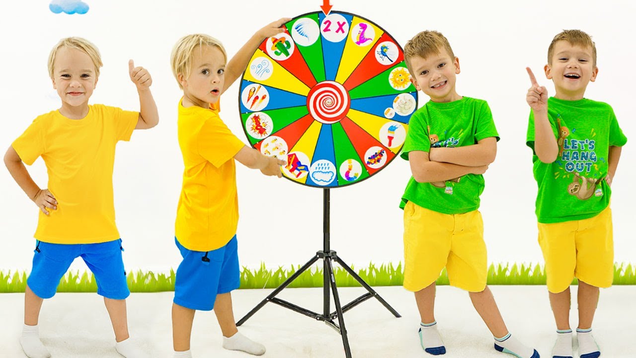 Chris plays with Magic Wheel - Funny stories with friends