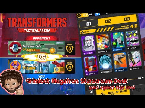 Transformers Tactical Arena  - Grimlock Megatron Starscream Deck | Excellent against higher | 2600