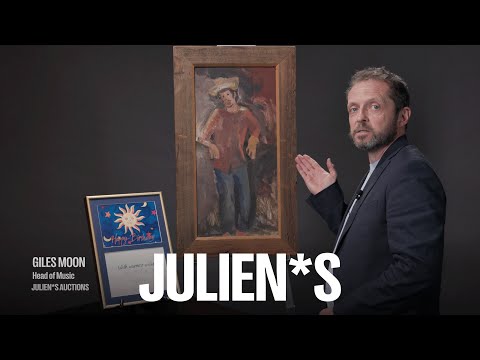 Bob Dylan Original Oil on Masonite Painting 1976 & Signed Birthday Card | Music Icons