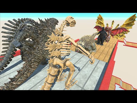 X3 Godzilla vs Ghidorah Death Fall - Animal Revolt Battle Simulator