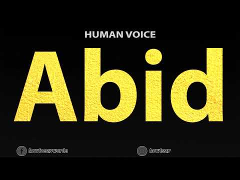 How To Pronounce Abid