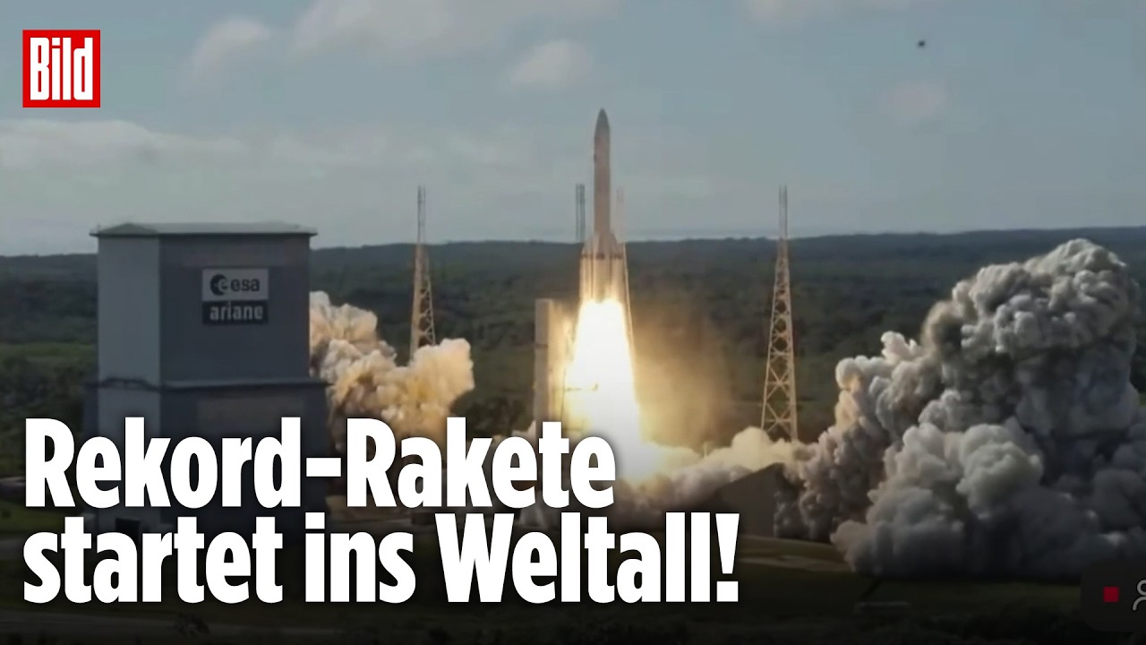 Ariane 6 startet: Nach kurzer Verzögerung startet die Rekord-Rakete ins Weltall!