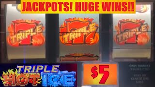 HUGE WINS on TRIPLE HOT ICE slots! Jackpots! Big Wins! Handpays! 3 Reel, 4 Reel, and 5 Reel slots!