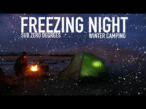 Freezing COLD Night Winter Camping In the UK (-4C) Snow 