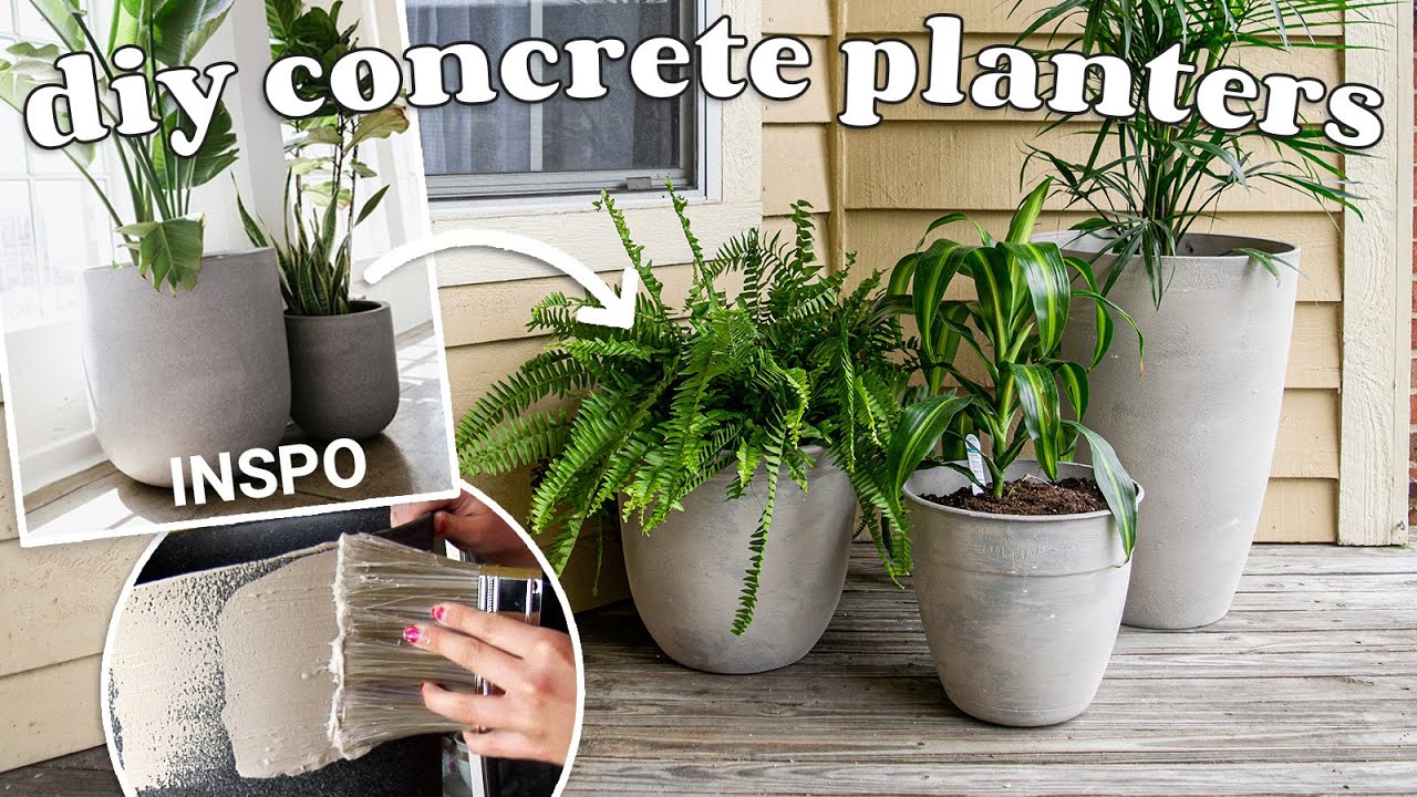 Watch video Trendy $300 faux-concrete planters: Can I make it for LESS🪴 DIY large faux-stone planters Now Trendy $300 faux-concrete planters: Can I make it for LESS🪴 DIY large faux-stone planters