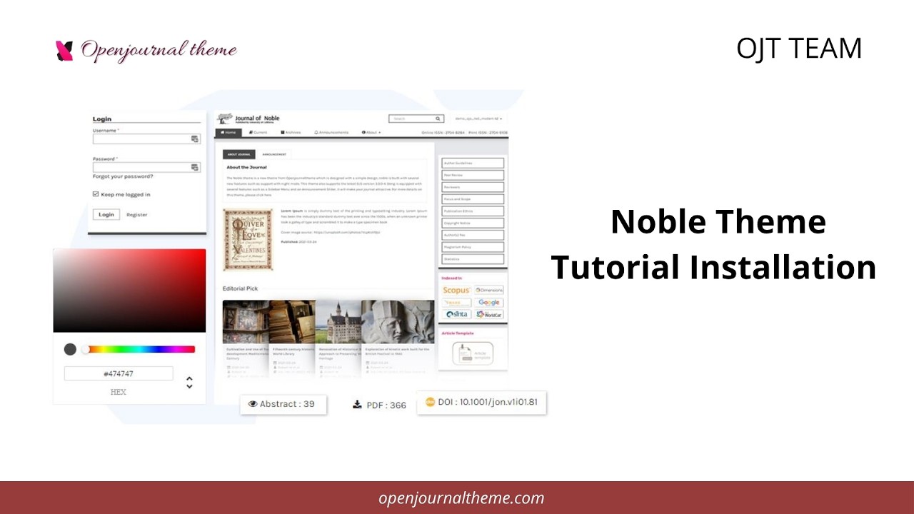 Set up OJT Control Panel & Noble Theme and OJS 3 Tips | OJT Team