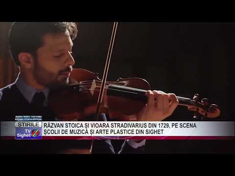 RĂZVAN STOICA ȘI VIOARA STRADIVARIUS DIN 1729, PE SCENA ȘCOLII DE MUZICĂ ȘI ARTE PLASTICE DIN SIGHET