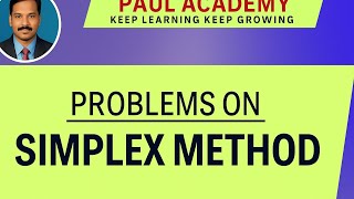 Optimization Technique – Simplex Method | Linear Programming | Paul Academy
