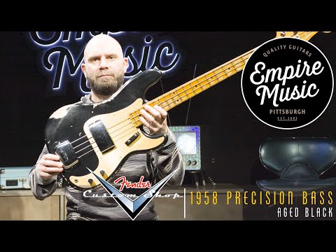 Fender Custom Shop 1958 P Bass Aged Black - EMPIRE MUSIC