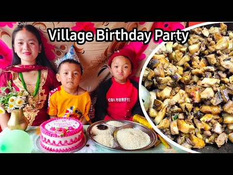 Pork Recipe Cooked at a Birthday Party Celebration in the Village@nepalivillage9734 @ruralnepalquest