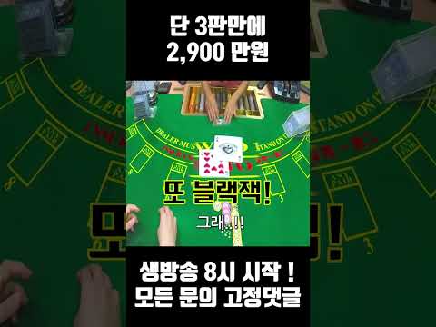 카지노 블랙잭 단 3판으로 2,900만원 먹기
