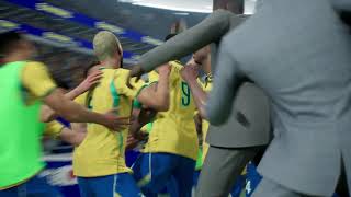 イーフト[eFootball]　日本対ブラジル
オート操作で観戦
サッカー日本代表、ガンバレ！