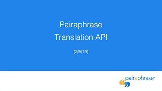 Pairaphrase video