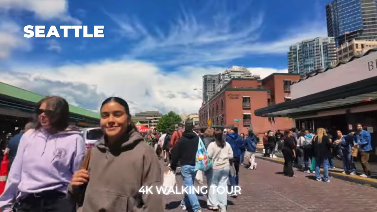 [4k] Seattle Walk Waterfront - Summer Crowds - Pike Place