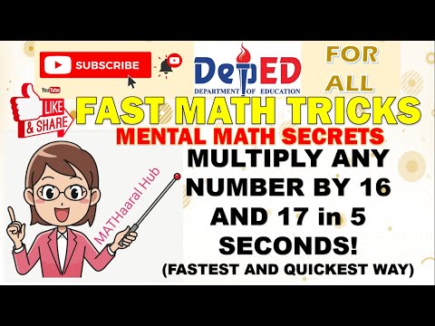FAST VEDIC MENTAL MATH TRICKS // ANY NUMBER  MULTIPLIED BY 16 AND 17 IN 5 SECONDS