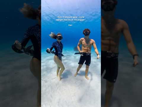Anyone else? 🎈 #underwater #couple #ocean #mediterraneansea #physics #scienceiscool #freediving
