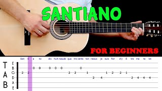 SANTIANO | Easy guitar melody lesson for beginners (with tabs) - Hugues Aufray