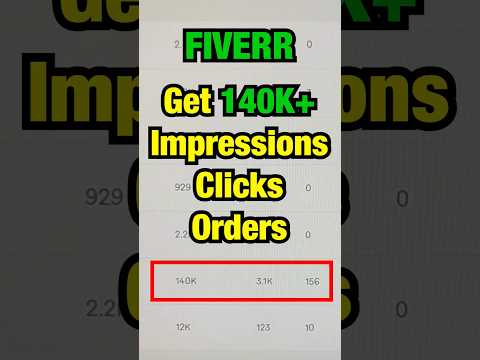 How to get more impressions clicks and orders on fiverr #fiverr #fiverrtips #fiverrgigs #freelancing