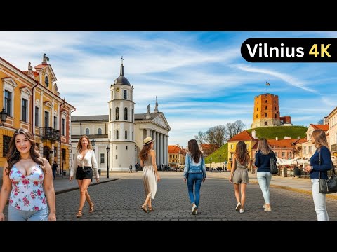 Vilnius, Lithuania Walking Tour 4K UHD | Exploring the Old Town & Beautiful Streets in Daylight