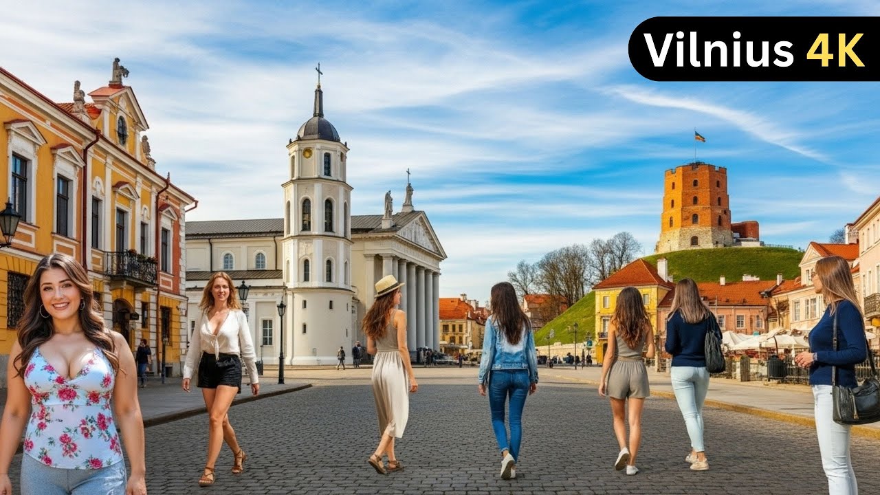 Immersive street-level walking tour through Vilnius Old Town, Lithuania, showcasing authentic urban landscapes, local architecture, and the vibrant atmosphere of the city's neighborhoods