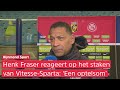 Henk Fraser beleefde met Sparta een tumultueuze avond bij Vitesse