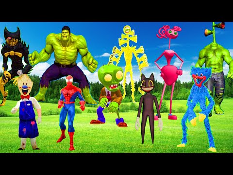 Siren head Huggy Wuggy Hello Heighbor Mommy long legs Cartoon Cat Bendy Hulk SCP monsters