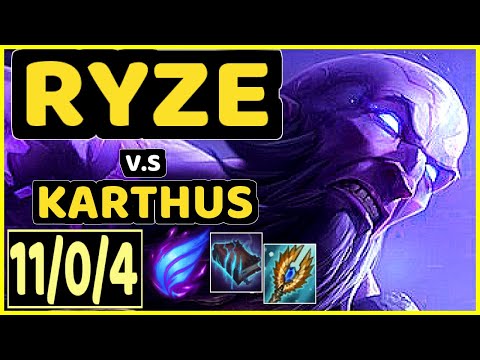 EVROT (RYZE) vs KARTHUS - 11/0/4 KDA MID CHALLENGER GAMEPLAY - BR