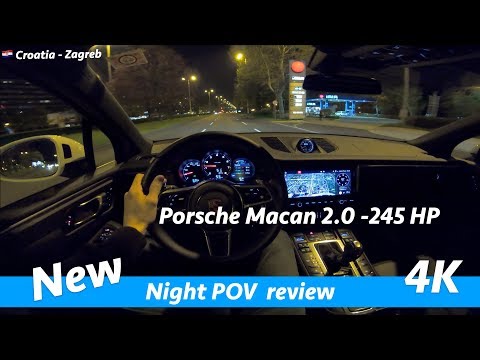Porsche Macan 2019 - night POV drive and review in 4K | Acceleration 0 - 100 km/h