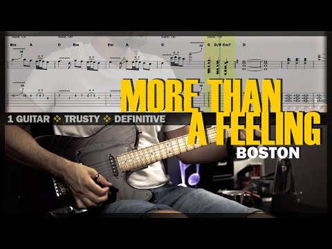 More Than a Feeling | Guitar Cover Tab | Guitar Solo Lesson | Backing Track with Vocals 🎸 BOSTON