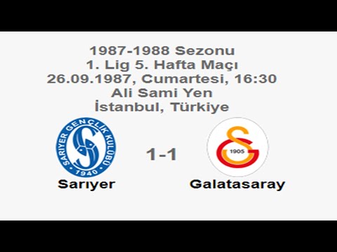 Sarıyer 1-1 Galatasaray [HD] 26.09.1987 - 1987-1988 Turkish 1st League Matchday 5