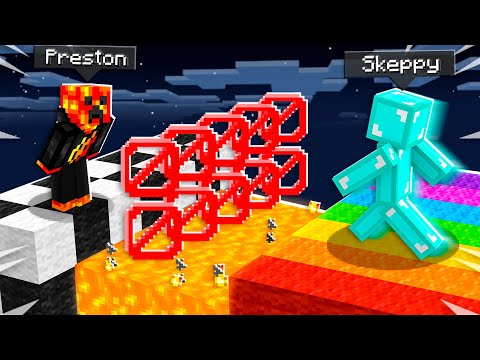 I Trolled Skeppy in Minecraft Rainbow Parkour! *funny*