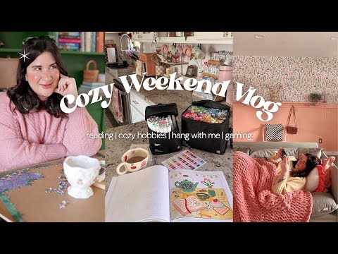 Cozy Weekend Vlog ☕️🕯️📚 Reading, Cozy Hobbies, Puzzles, Cozy Gaming, Bookstore trip, Hang With Me