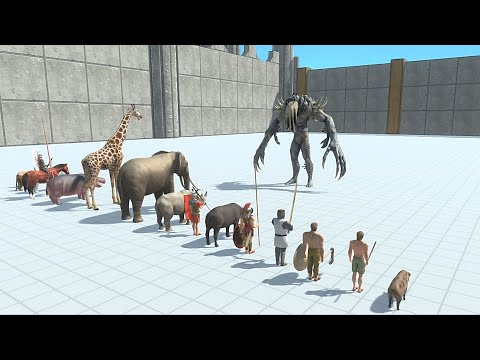 Ancient humans & Modern Mammals Without Boss VS Every Bosses  - Animal Revolt Battle Simulator