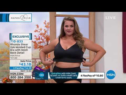 Rhonda Shear 2pack Molded Cup Bra with Mesh Back Detail