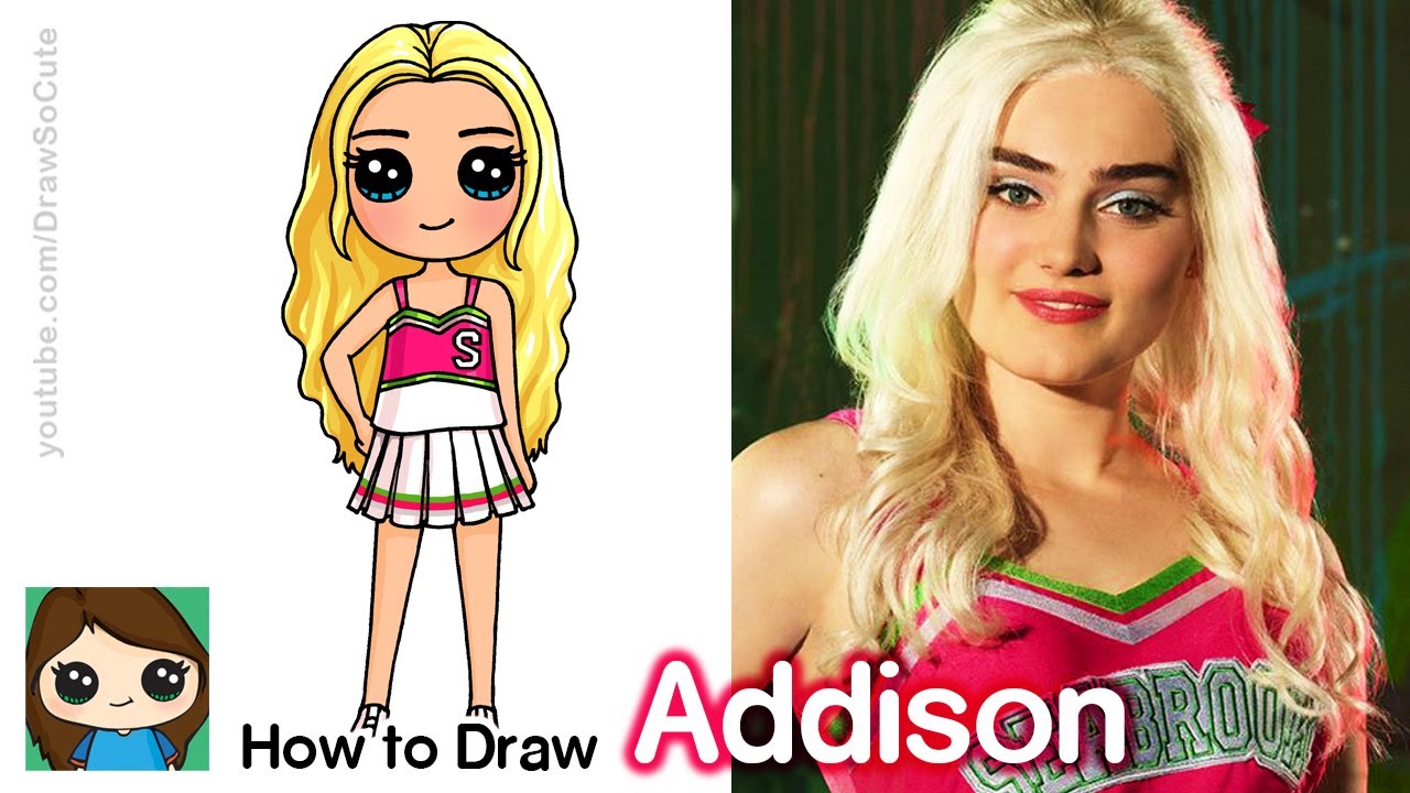 How to Draw a Cheerleader Addison Disney Zombies