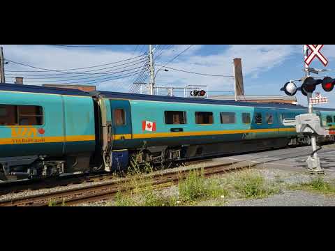 TRAINS VIA Rail P42DC and European Renaissance Coaches at St Ambroise Street