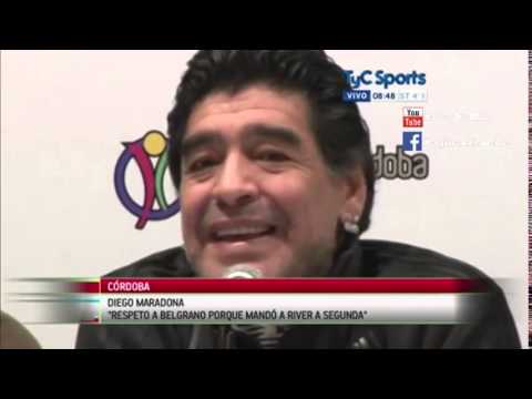 Maradona  Hay una cosa que la llevo en el corazón, que Belgrano haya mandado a River a la B   YouTub